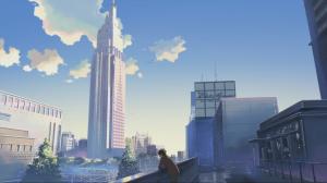Anime Buildings Skyscrapers 5 Centimeters Per Second HD wallpaper thumb