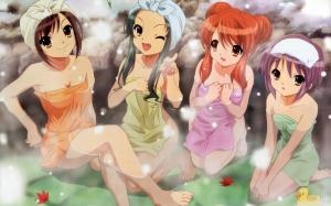 Four little girls In the hot springs wallpaper thumb