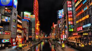 Canal In A Street In Osaka Japan wallpaper thumb