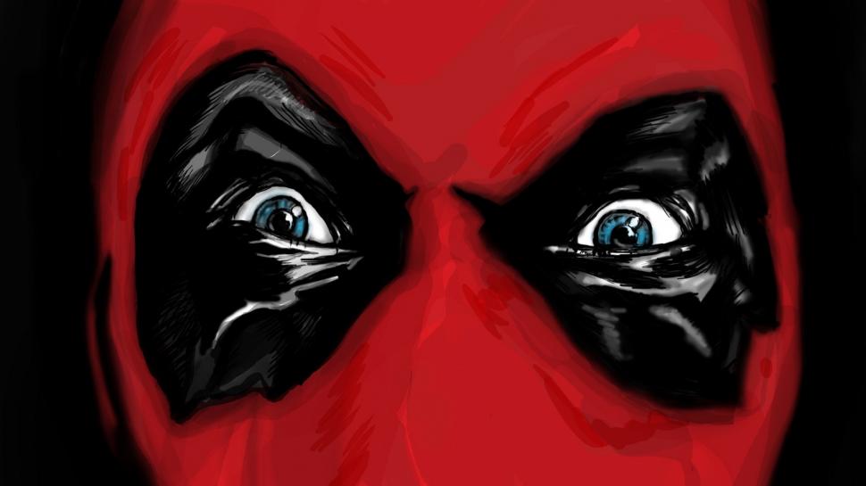 Deadpool Marvel Face Drawing Red HD wallpaper,cartoon/comic wallpaper,drawing wallpaper,red wallpaper,face wallpaper,marvel wallpaper,deadpool wallpaper,1600x900 wallpaper