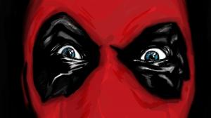 Deadpool Marvel Face Drawing Red HD wallpaper thumb