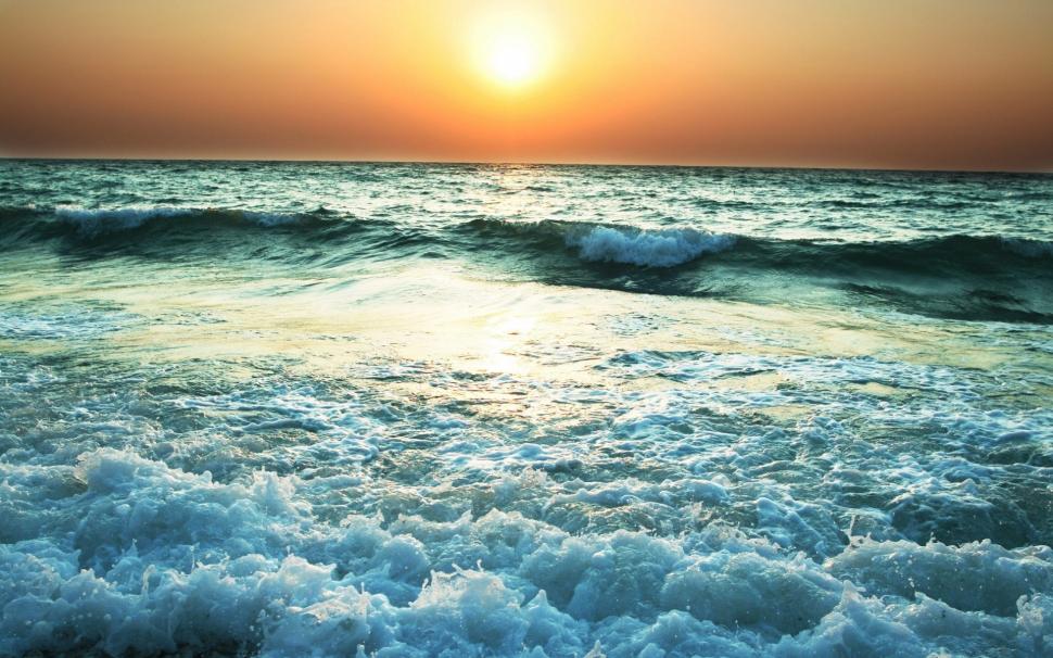 Turbulent sea waves wallpaper,sunset HD wallpaper,water HD wallpaper,1920x1200 wallpaper