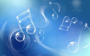 Musical note, blue style wallpaper thumb