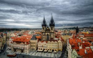 Czech Republic, Prague, city, houses, buildings, clouds, dusk wallpaper thumb
