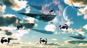 Star Wars Spaceships Death Star Clouds HD wallpaper thumb