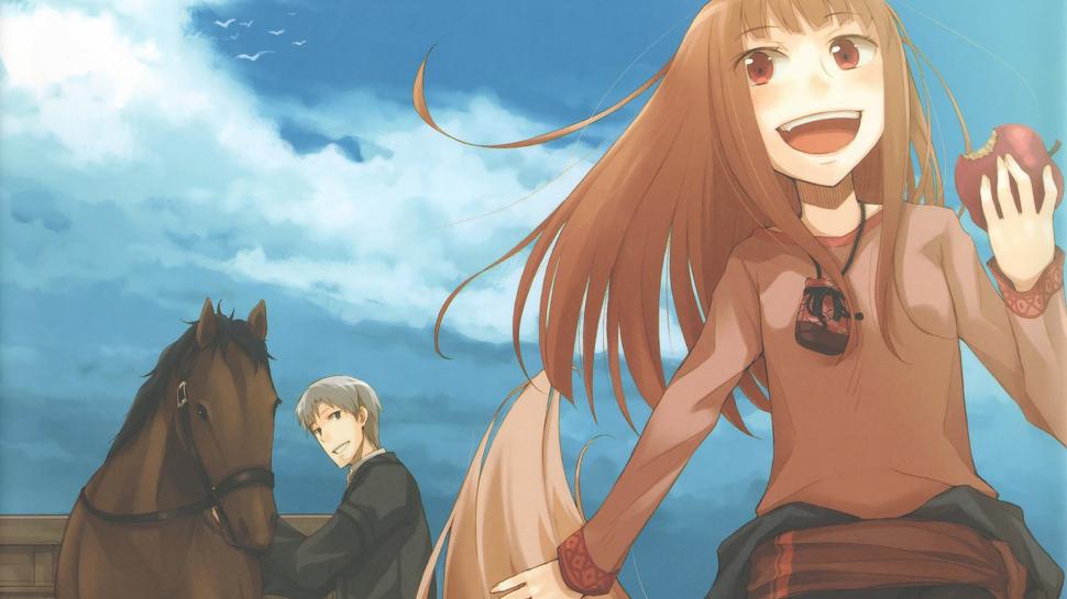 Anime Spice and Wolf HD wallpaper,cartoon/comic HD wallpaper,anime HD wallpaper,and HD wallpaper,wolf HD wallpaper,spice HD wallpaper,1920x1080 wallpaper