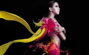 Creative pictures, girl, colorful paint, style wallpaper thumb