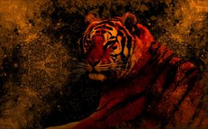 Grungy Tiger wallpaper thumb