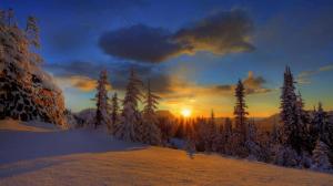 Snow painted by the sun HD wallpaper thumb