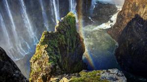 Magnificent Rainbow In Victoria Falls Hdr wallpaper thumb