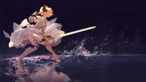 Anime Girls, Fate Series, Saber Lily, Sword, Warrior, Dress wallpaper thumb