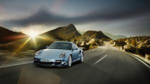 Porsche Road Sunlight Motion Blur HD wallpaper thumb