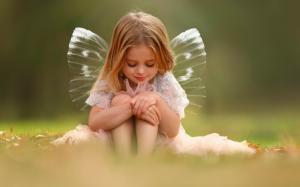 Cute girl, wings, fairy wallpaper thumb