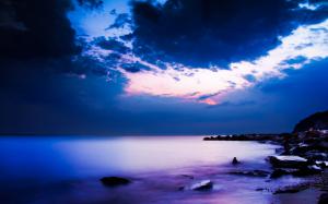 Blue Ocean Sunset wallpaper thumb