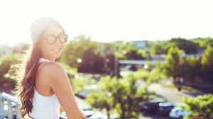 Women, Model, Glasses, Sun Rays, Bokeh wallpaper thumb