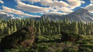 Trees Landscape Clouds Mountains CG HD wallpaper thumb