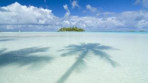 Ocean Clouds Nature Islands Palm Trees Tahiti Skyscapes Beaches Background Images wallpaper thumb