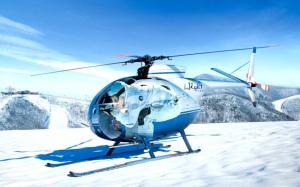 Mini helicopters on the snow-capped mountain wallpaper thumb