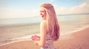 Happy Blonde at the Beach wallpaper thumb