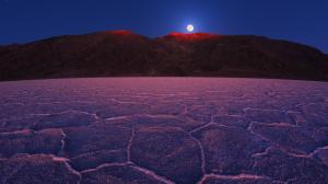 Moon Desert Night Cracked Ground HD wallpaper thumb