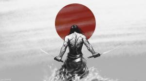 Rising Sun Swords Samurai Asian HD wallpaper thumb