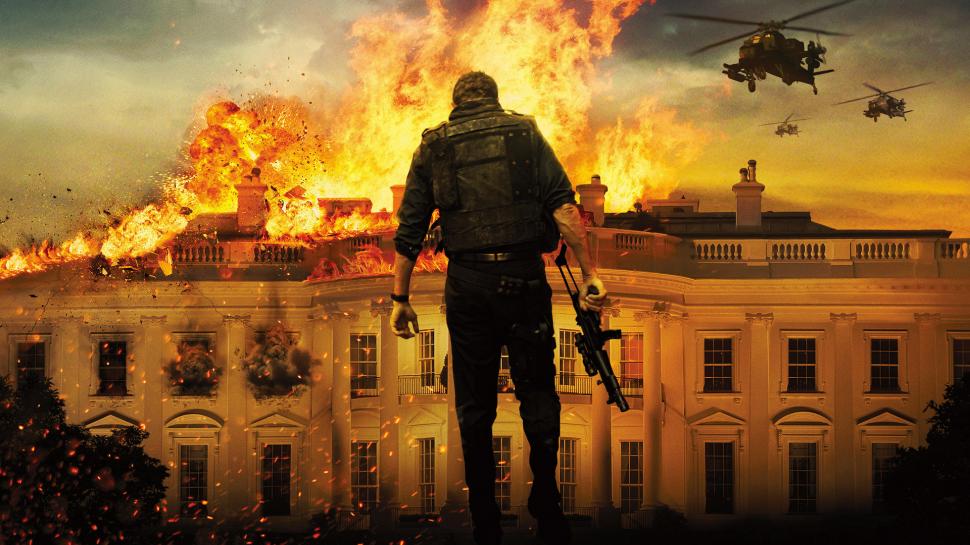 Olympus Has Fallen White House Helicopter Fire Back HD wallpaper,white HD wallpaper,movies HD wallpaper,house HD wallpaper,fire HD wallpaper,back HD wallpaper,helicopter HD wallpaper,fallen HD wallpaper,olympus HD wallpaper,has HD wallpaper,1920x1080 wallpaper