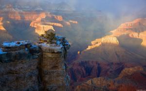 Grand Canyon Canyon Landscape Desert Rocks Stone Snow HD wallpaper thumb