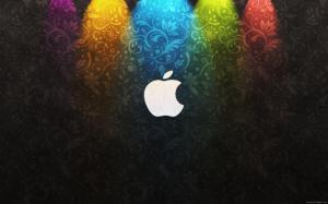 Apple Logo on a multicolor background wallpaper thumb