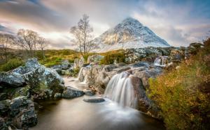 Landscape, Scotland, UK, Mountain, Waterfall, River, Trees, Rocks, Nature wallpaper thumb