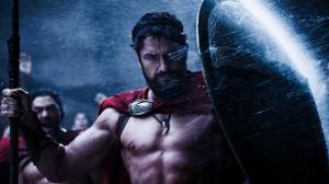 300 Spartan Warrior Gerard Butler Shield Rain Beard HD wallpaper thumb