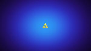 Zelda Triforce Blue Minimal Logo HD wallpaper thumb
