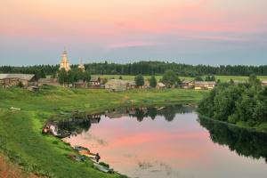 Russia landscape river village wallpaper thumb