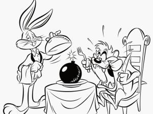 Bugs Bunny Bunny Tasmanian Devil Looney Tunes Bomb BW HD wallpaper thumb