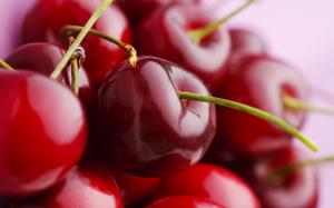 Juicy, delicious fruits, red cherry macro close-up wallpaper thumb