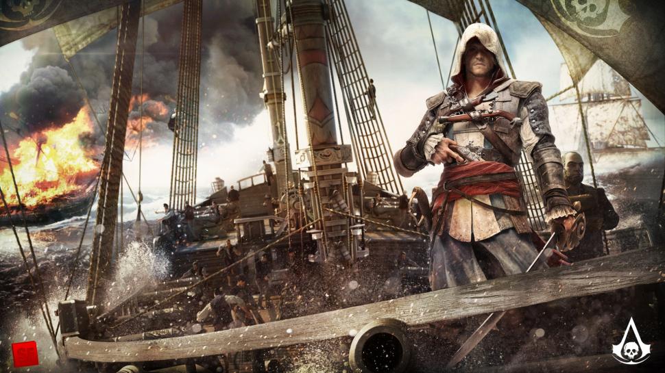 Assassin's Creed 4: Black Flag, ship, ocean wallpaper,Assassin HD wallpaper,Creed HD wallpaper,Black HD wallpaper,Flag HD wallpaper,Ship HD wallpaper,Ocean HD wallpaper,1920x1080 wallpaper