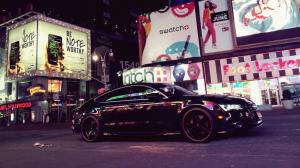 Audi A7 black car, city street, night wallpaper thumb