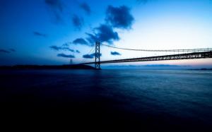 Bridge, Sea, To borrow fifty meters deep blue sea, Sky, Quiet wallpaper thumb