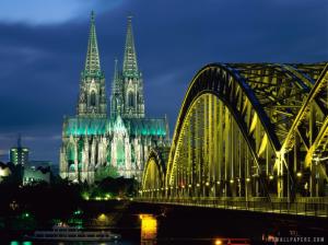 Cologne Cathedral and Hohenzollern Bridge Germany wallpaper thumb