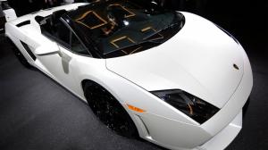 White Lamborghini Sports Car Image HD wallpaper thumb