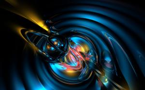 Abstract, Mechanism, Colorful Rays, Dark Background wallpaper thumb
