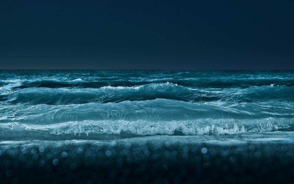 Ocean Waves at Night wallpaper,nature HD wallpaper,ocean HD wallpaper,waves HD wallpaper,night HD wallpaper,2560x1600 wallpaper