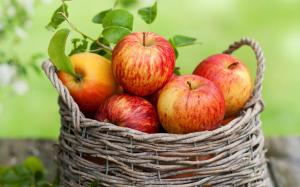 Red apples, fruit, basket wallpaper thumb