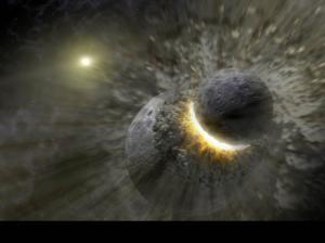 Collision Impact Explosion Planets Star HD wallpaper thumb