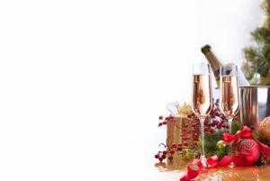 Champagne Stemware Ribbon,Happy New Year ,Holidays Christmas, wallpaper thumb