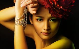 Beautiful asian girl, fashion, makeup wallpaper thumb