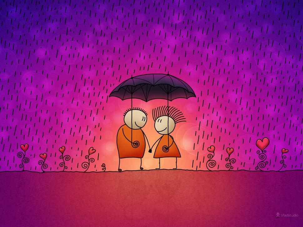 Love in the rain wallpaper | creative and fantasy ...