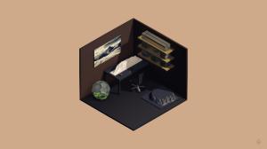 Low Poly, Isometric, 3D, Table, Room wallpaper thumb