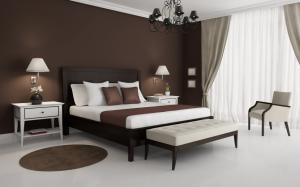 Brown and White Bedroom wallpaper thumb
