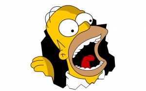 The Simpsons Homer White Eating HD wallpaper thumb