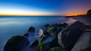 Sunset Rocks Ocean Beach HD wallpaper thumb